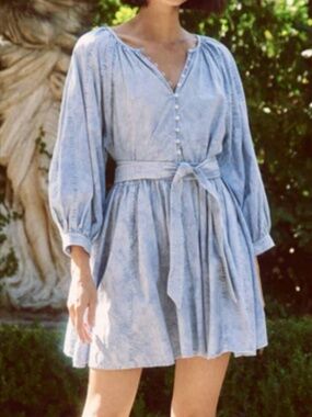 The Great The Coast Walk Mini Dress Blue Size XS 0